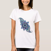 Henna inspiriert Design in Blau und lila Shirt
