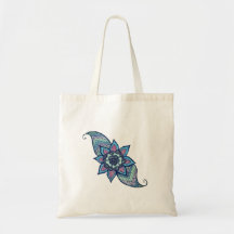 Henna inspiriert Design in blau und lila Tote Tasc
