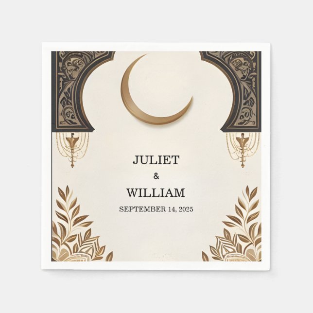 Henna Islam Nikah Arabic Walima Muslim Wedding Serviette (Vorderseite)