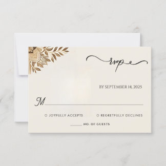 Henna Islam Nikah Arabic Walima Wedding RSVP Karte
