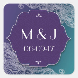 Henna Jewel Stickers Lila Aquamarine Square Favori