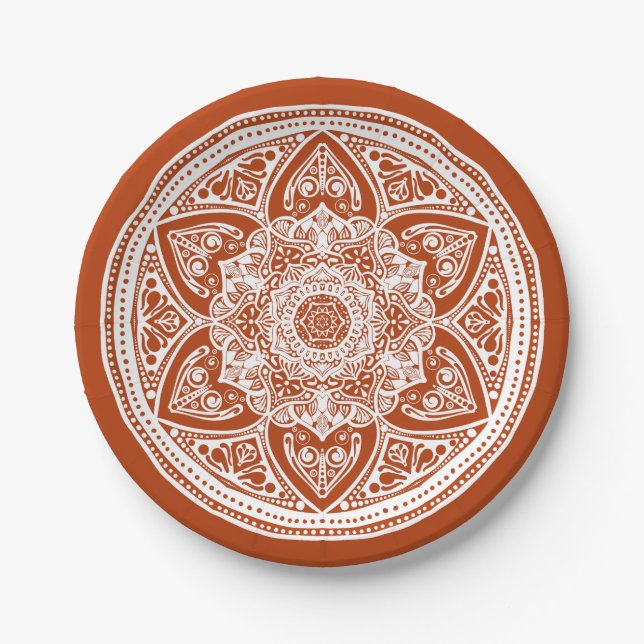 Henna Mandala Pappteller (Vorderseite)