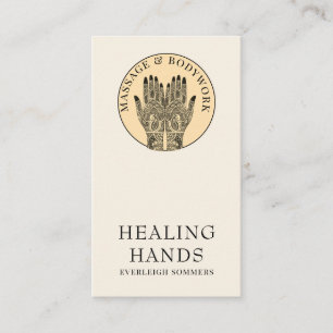 Henna Massage Healing Arts Hands Business Card Visitenkarte