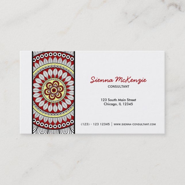 Henna Mehndi Consultant Visitenkarte (Vorderseite)