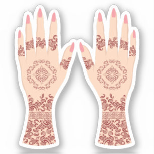 Henna Mehndi Hands Desi Arab Aufkleber