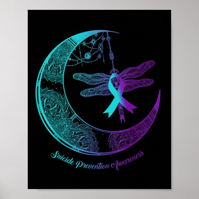 Henna Moon Dragonfly Suizidprävention Bewusstsein Poster (Vorne)