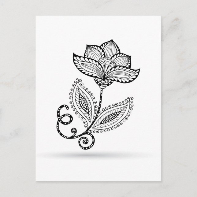 Henna Paisley Mehndi Doodles Postkarte (Vorderseite)