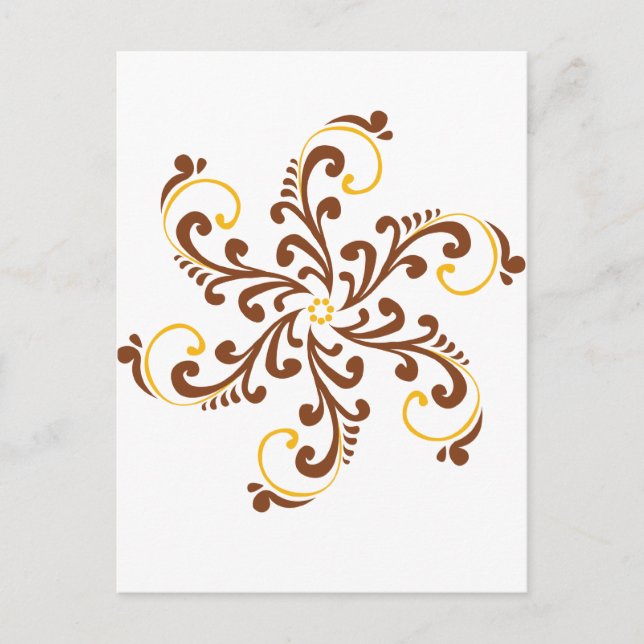 Henna Spiral Blume Postkarte (Vorderseite)