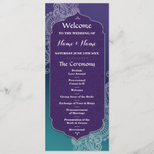 Henna Style Jewel Arabian Nights Hochzeitsprogramm Programm