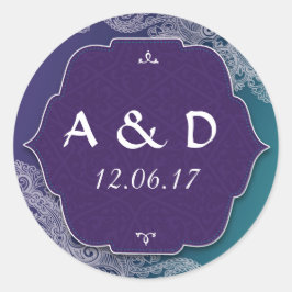 Henna Style Jewel Round Stickers Label