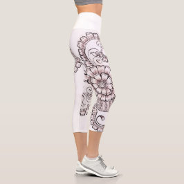 Hennahosen floral capri leggings