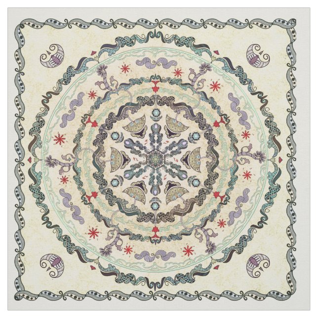 Hennastrauch-Art-Mandala-Gewebe Stoff (Muster)