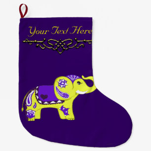 Hennastrauch-Elefant (Gelb/Lila) Großer Weihnachtsstrumpf