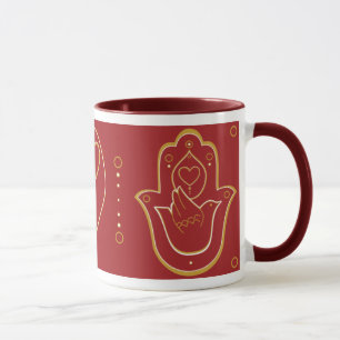 Hennastrauch-Frieden u. Liebe Hamsa Tassen-Rot Tasse