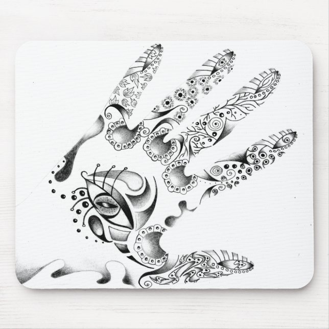 Hennastrauch-Hand Mousepad (Vorne)