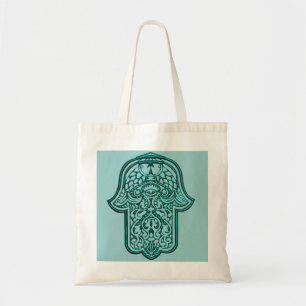 Hennastrauch-Hand von Hamsa (aquamarin) Tragetasche