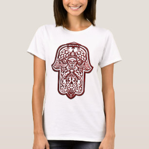 Hennastrauch-Hand von Hamsa (rot) T-Shirt