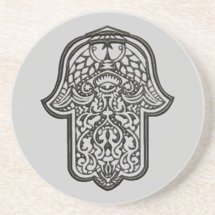 Hennastrauch-Hand von Hamsa (ursprünglich) Sandstein Untersetzer