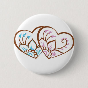 Hennastrauch-Herz-Doppeltes Button