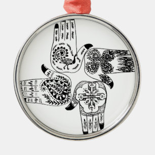 Hennastrauch Mehndi übergibt indische Entwürfe Silbernes Ornament