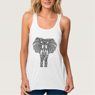 Hennastrauch Mehndi verzierte indischen Elefanten Tank Top