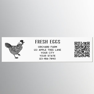 Henne Fresh Eggs QR-Code Autoaufkleber