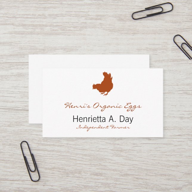 Henne [Huhn, Bauer, Bio Eier] Visitenkarte (Vorderseite/Rückseite Beispiel)