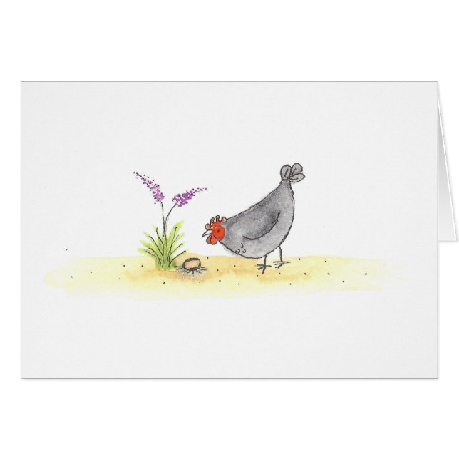 Henne mit Ei und Blume (Vorderseite (Horizontal))