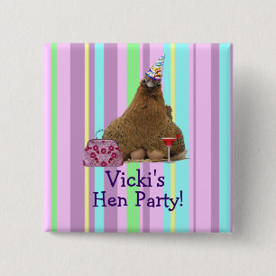 Henne-NachtParty-Henne-Quadrat-Knopf-Button Button