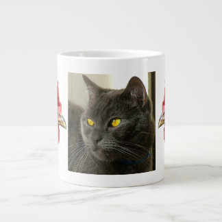 Hennen und Katze Jumbo-Tasse