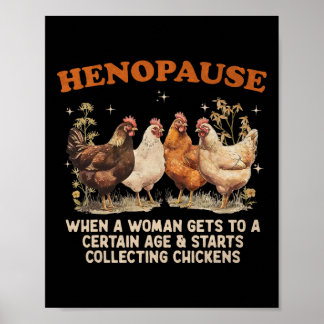 Hennenpause Frauen sammeln Huhn Lustig Farm Chic Poster