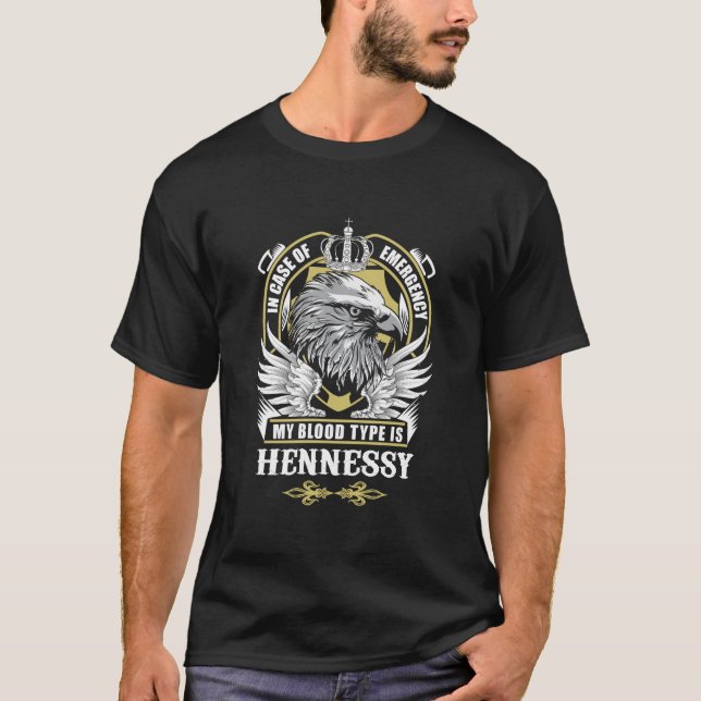 Hennessy Name T Shirt - im Notfall mein BL (Vorderseite)