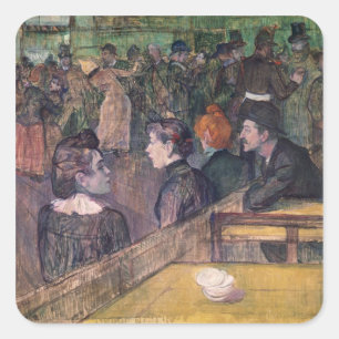 Henri de Toulouse-Lautrec   Am Moulin de la Ga Quadratischer Aufkleber