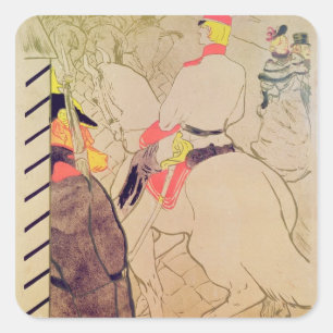 Henri de Toulouse-Lautrec   Das deutsche Babylon,  Quadratischer Aufkleber