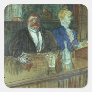 Henri de Toulouse-Lautrec   Im Bar: Der Fettgehalt Quadratischer Aufkleber