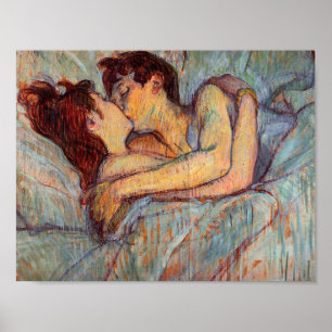 Henri De Toulouse Lautrec - im Bett der Kiss Poster