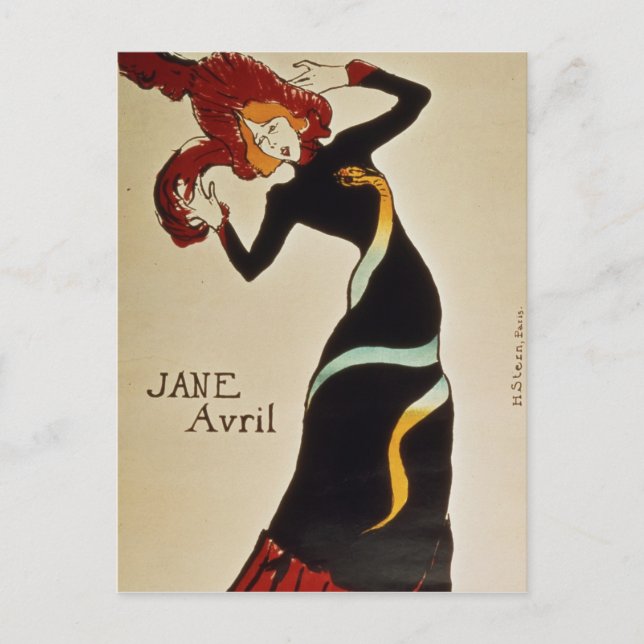 Henri de Toulouse-Lautrec | Jane Avril 1899 Postkarte (Vorderseite)
