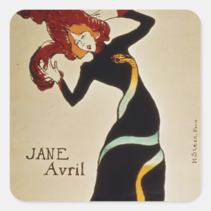 Henri de Toulouse-Lautrec   Jane Avril 1899 Quadratischer Aufkleber
