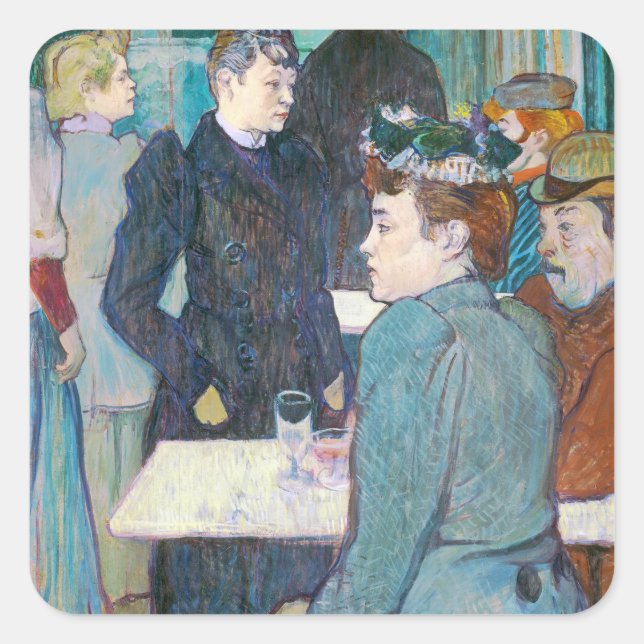 Henri de Toulouse-Lautrec | Moulin de la Galette Quadratischer Aufkleber (Vorderseite)