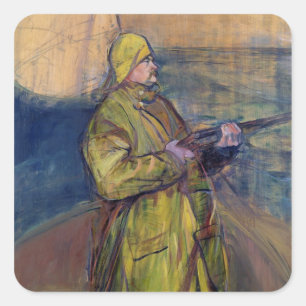 Henri de Toulouse-Lautrec Portrait von Monsieur Quadratischer Aufkleber