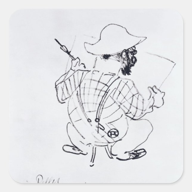 Henri de Toulouse-Lautrec | Selbstportrait, 1896 Quadratischer Aufkleber (Vorderseite)