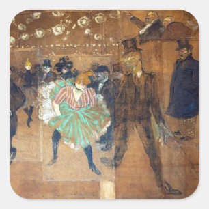 Henri de Toulouse-Lautrec - Tanz im Rouge Quadratischer Aufkleber
