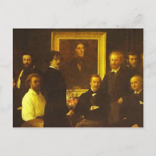 Henri Fantin-Latour- Hommage an Delacroix Postkarte