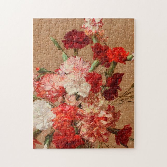 Henri Fantin Latour - Nelken ohne Vase Puzzle (Vertikal)