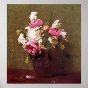 Henri Fantin-Latour Peonies and Rose Poster