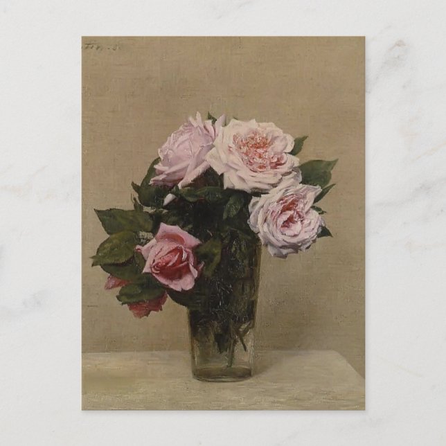 Henri Fantin-Latour- Rose Postkarte (Vorderseite)