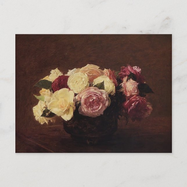 Henri Fantin-Latour- Rose Postkarte (Vorderseite)