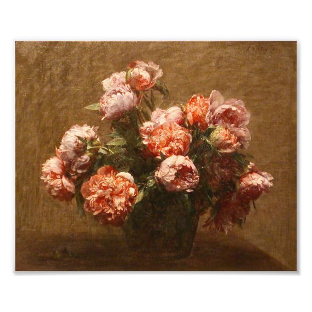 Henri Fantin-Latour Vase of Peonies Print Fotodruck (Vorne)
