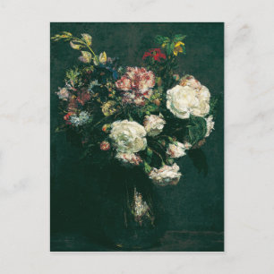 Henri Fantin-Latour Vintage Blumen Vase Postkarte