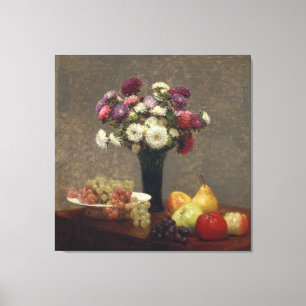 Henri Fantin-Latour's Asters and Frucht auf einem  Leinwanddruck